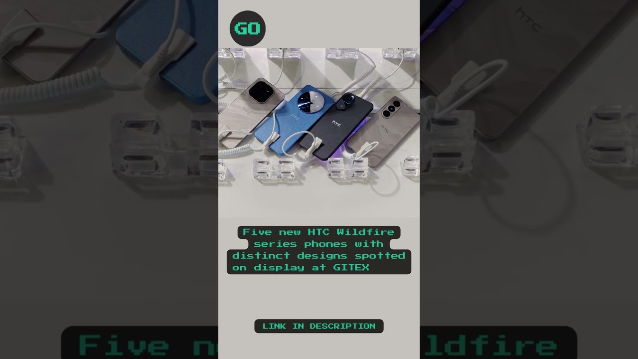 Five new HTC Wildfire series phones with distinct designs spotted on display at GITEX 2025