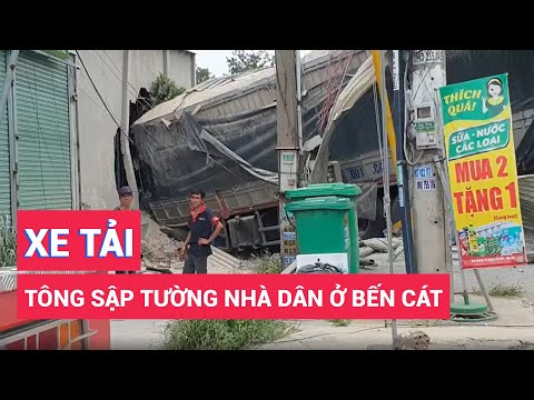 Video Hiện trường xe tải tông sập tường nhà dân, tài xế kẹt... - youtube