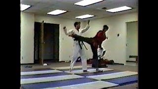 Me getting beat up for a Taekwondo demonstration in 1986
