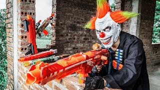 [ 1 Hour Nerf War ] Warriors Black Nerf Guns With The War Of Nerf Shooters 2