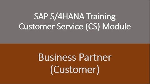 Video 06 - SAP S/4HANA Customer Service (CS) module Training - Business Partner (Customer).
