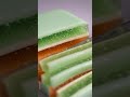this pastel jelly block split cleanly with every smooth slice, revealing shimmering layer and bubble