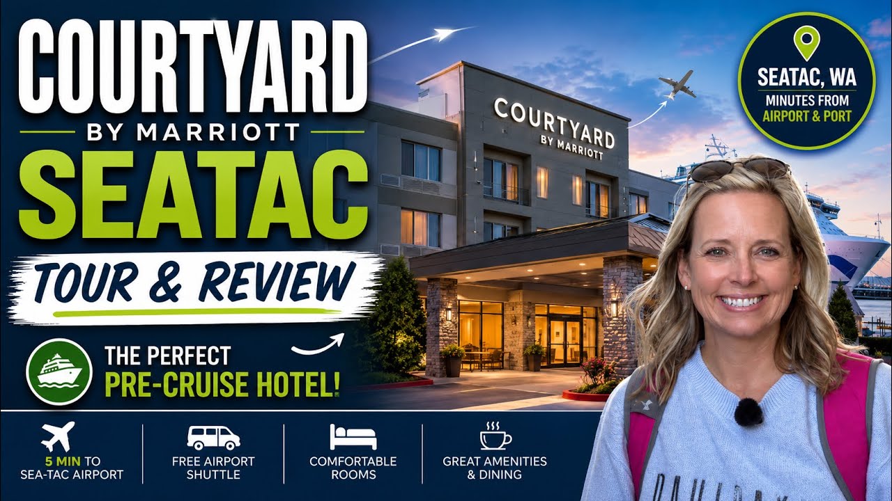 Is This the PERFECT Seattle Pre-Cruise Hotel? | Courtyard Marriott SeaTac Review #firstvlog 