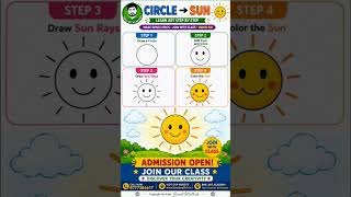 Circle to Sun Drawing | Easy Step-by-Step Drawing for Kids | BMC ART ACADEMY#drawing #drawing