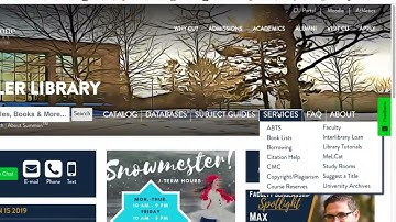 Milller Library - Navigating the Website