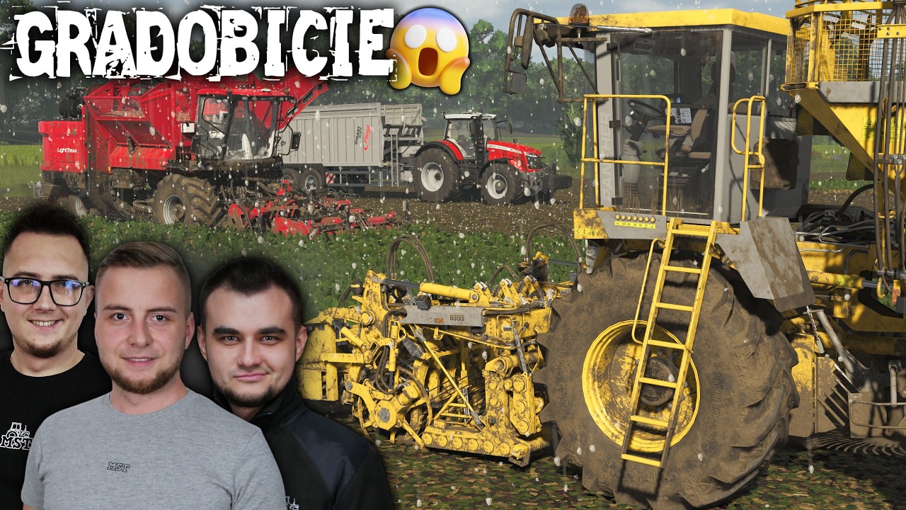 WYKOPKI W GRADOBICIU 😱 SYPIE LODEM Z NIEBA 😂 POŻEGNANIE KOMBAJNU 🌾