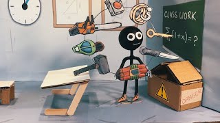 Stickman School Escape. Cardboard Game. DIY screenshot 4