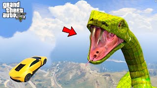 100.00% People Become A Dinner Of Snake In This Parkour Race Of GTA 5!