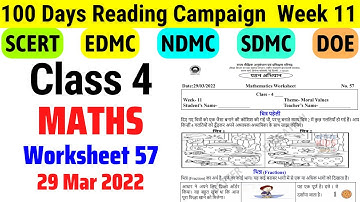 Class 4 Maths Worksheet 57 Week 11 | Class 4 Reading Campaign Week 11 (29/3/22) / Activity sheet 57