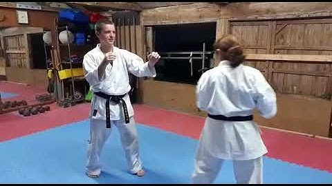 Training kumite and Tai kitae in the Koza dojo Okikukai Okinawa
