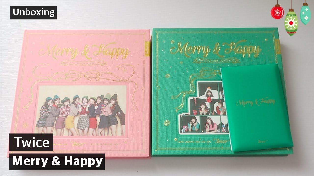 Unboxing Twice Merry Happy 1st Full Album Repackage Merry Happy Versions Youtube