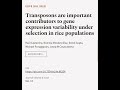 Transposons Are Important Contributors To Gene Expression Variability Under Selection RTCL TV Transposons Are Important Contributors To Gene Expression Variability Under Selection RTCL TV