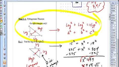 8 1 Pythagorean Thm, Triples, and its Converse   video