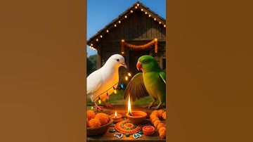Both the pigeon and the parrot celebrate Diwali together #shortsfeed #aishorts #short #ytshorts #ai