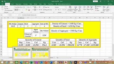 Excel Sheet, How 2 Calculate Quantity of Material 4 Concrete, Cement, Sand, Aggregate Calculation