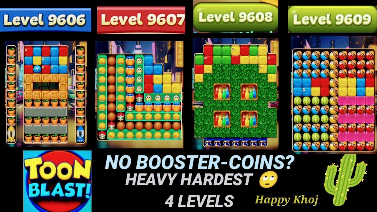 Toon Blast 9606|9607|9608|9609|NO BOOSTER👉5 Angry  Levels👍good TiPs🦕
