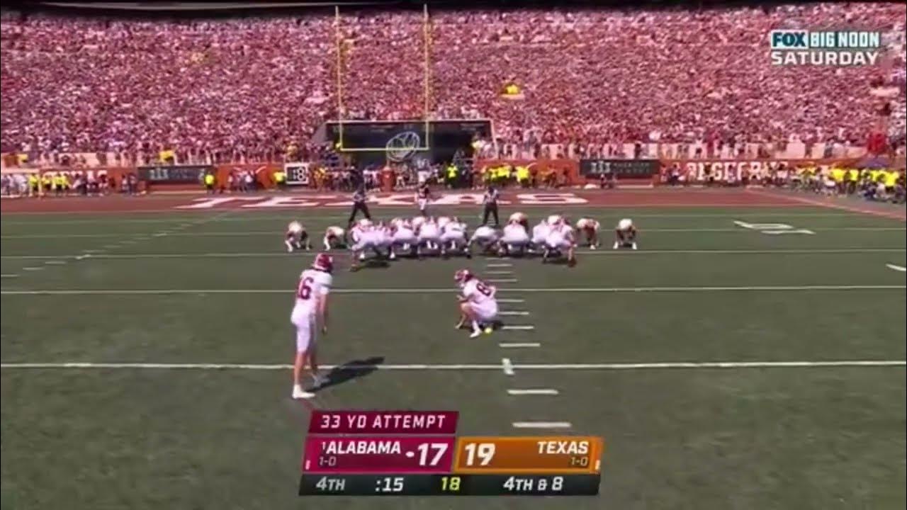 Will Reichard GAME WINNING FIELD GOAL Alabama vs Texas YouTube