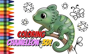 Watch This Chameleon Coloring Page Turn Into 3D Animation! ✨ Magical Colors screenshot 4