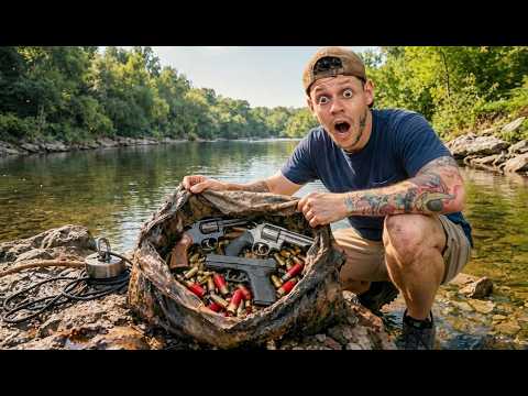 Pesquei um saco CHEIO DE ARMAS e MUNIÇÕES