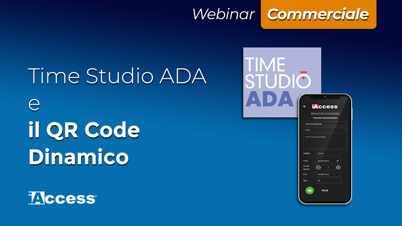 Nextmedia webinar:  iAccess Time studio ADA e il QR Code Dinamico con ScanFaceXP