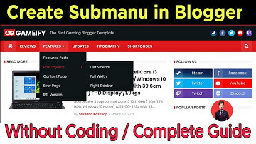 How to Add Menu Bar, Sub Menu and Dropdown Menu in Blogger | How to Create Sub Menu in Blogger 2021