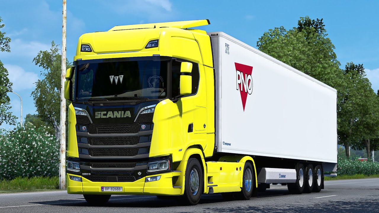 ETS2 1.44 - ProMods 2.61 - SCANIA 580S V8 - Trip: Strasbourg - Valenciennes