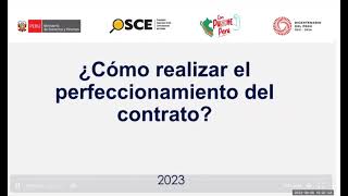 Conferencia 'Como realizar el Perfeccionamiento del Contrato'