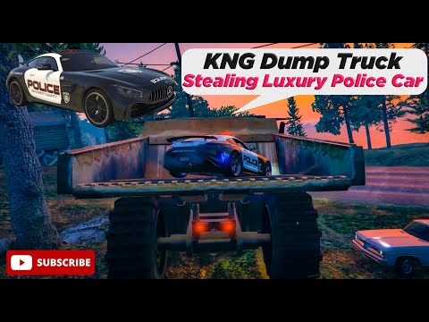 Stealing Luxury Mercedes AMG Police Car with Franklin and the King Dump - GTA 5 (mods)