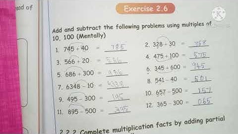 4std Ex 2.7 multiplication facts by adding partial products mentally