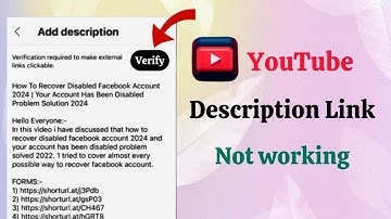 YouTube Description Link Not Working Problem- Verification required to make external links Clickable