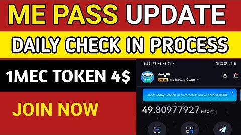 Me Pass Daily Check In|Me Pass New Update|Me Pass Token sell Process|
