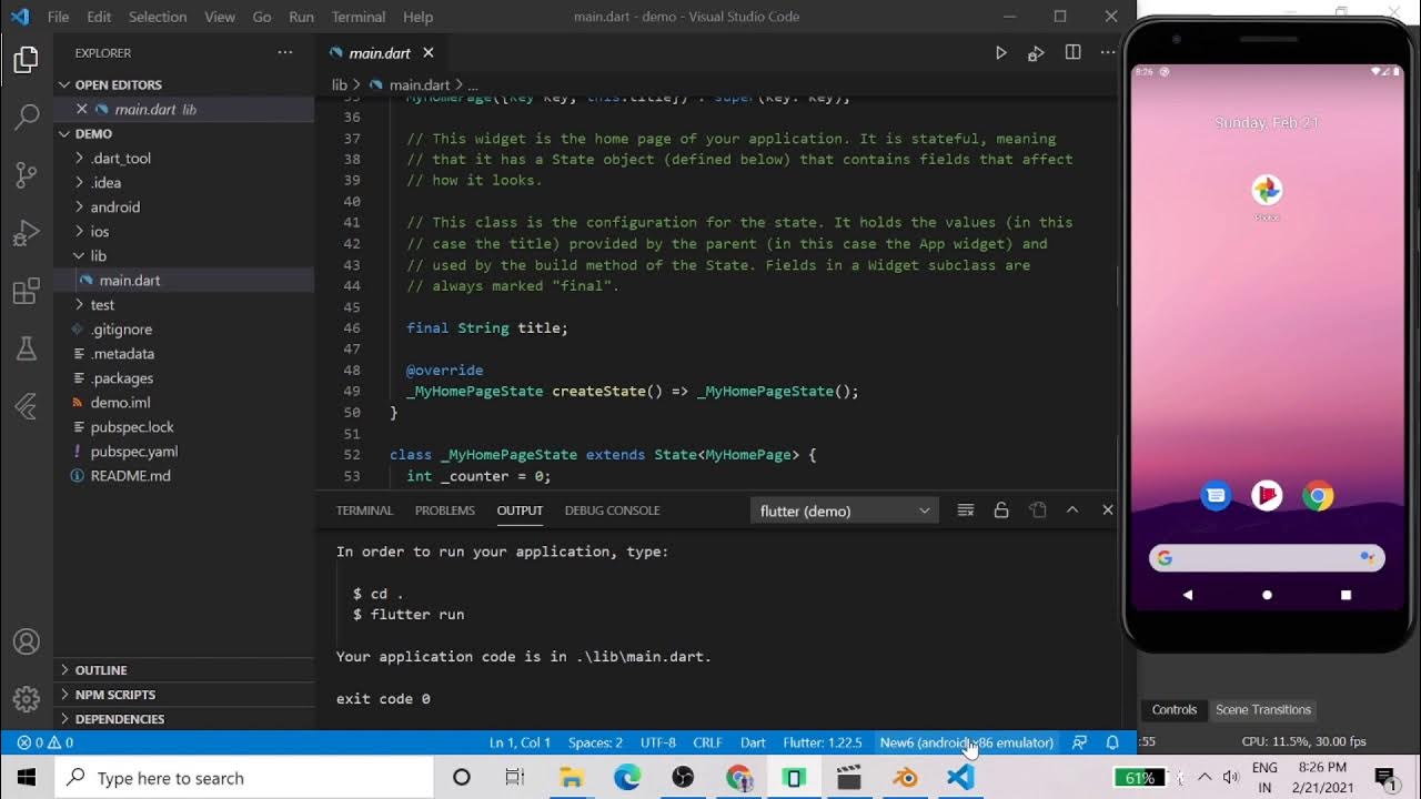 Flutter emulators. Flutter emulators