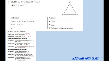 Introduction to Two Column Proofs. Geometry. 4 examples
