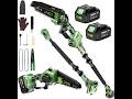 Electric Pole Saws for Tree Trimming: 6 Inch Mini Chainsaw Cordless with Extension Pole, 2x4000mAh