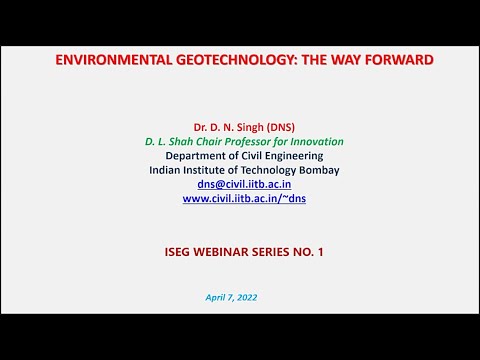 [ISEG Webinar Series] D. N. Singh (IIT Bombay) | Webinar #1