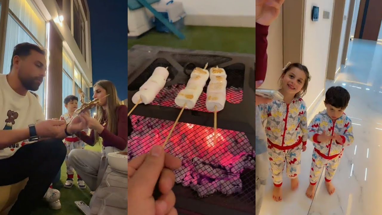 اجواء شتوية وشواء مارشميلو😍ريتشو وننوش