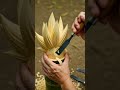 made the goku with wood 😱😱😱 by using only hands omg #goku #songoku #gokujr #gokuui #gohan #dbzoc