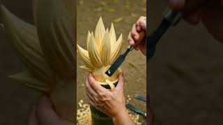 made the goku with wood 😱😱😱 by using only hands omg #goku #songoku #gokujr #gokuui #gohan #dbzoc