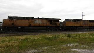 UP 5502 a C45ACCTE leads a Z train east through Dekalb IL