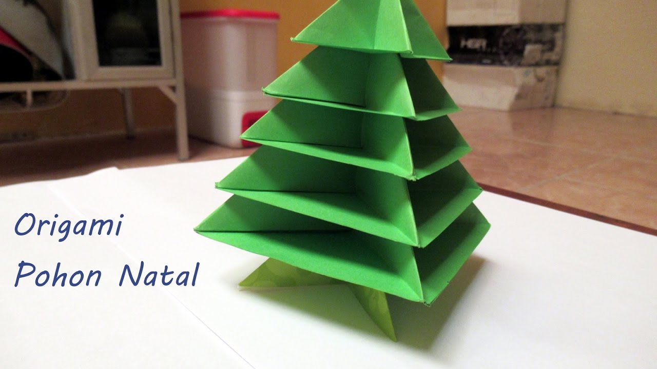 tutorial origami  pohon  natal