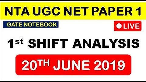 4 PM |  NTA UGC NET PAPER 1 Anaysis | 20th June,2019 | SHIFT - 1 (Contact @ 8368017658)
