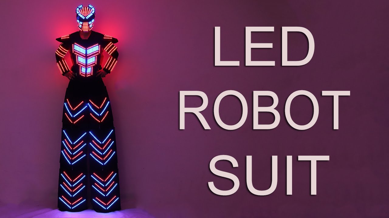LED Robot Suit Clothes Kryoman Stilts Walker Luminous Costume High Heel Predator LED Robot Costume