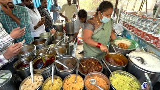 Kumari Aunty Serving Unlimited Meals | Hyderabad Street Food | @Rockingdasarianil6335