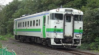 【4K】JR札沼線　普通列車キハ40形気動車　ｷﾊ40-402　新十津川駅到着