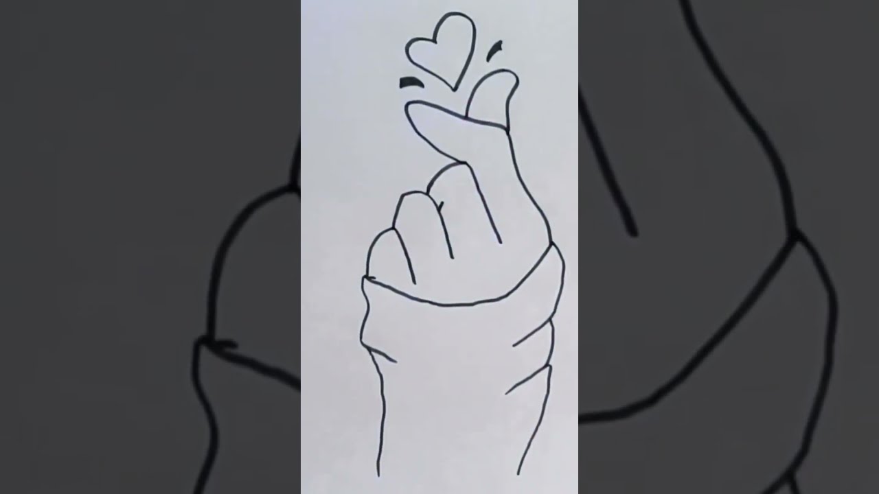How to draw a Tumblr | Korean finger heart symbol | very easy |  
