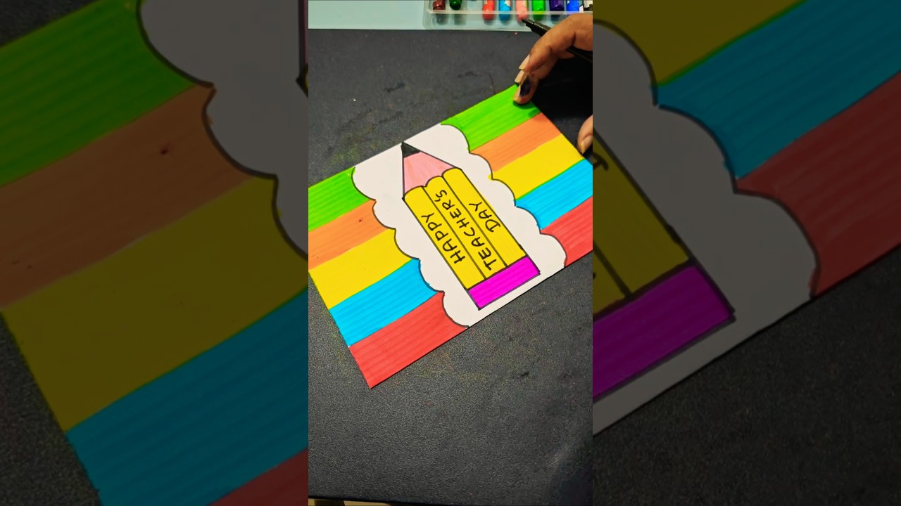 Diy Rainbow 🌈 Teachers day greeting card ideas 