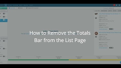 How to Remove the Totals Bar From the List Page