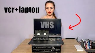 Combo Set. Gaming Laptop And Old Vcr. How To Connect A Computer To A Vhs Player?