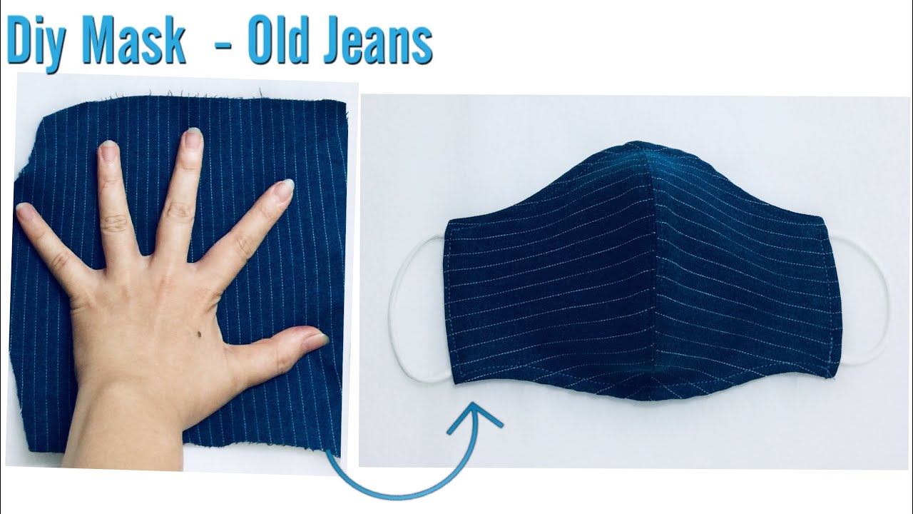 Делать маски в форме руки из старых джинсов легко не представляю