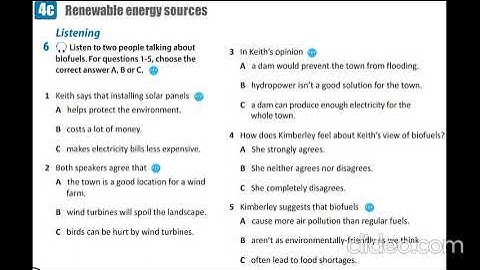 Action 10 Module 4c Renewable energy sources ex 6 p  55 Listening Task